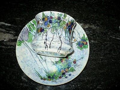  ANTIKE WILTON WARE GLANZ TASSE & UNTERTASSE A.G Harley Jones STAFFORDSHIRE 