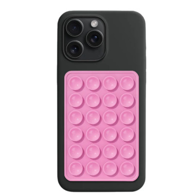 Set of 2 Silicone Suction Phone Holder Hands Free - Adhesive Mount (Pink)
