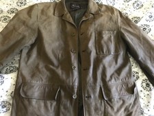 VTG FACONNABLE ALBERT GOLDBERG MENS BROWN LEATHER BOMBER JACKET COAT SZ MEDIUM
