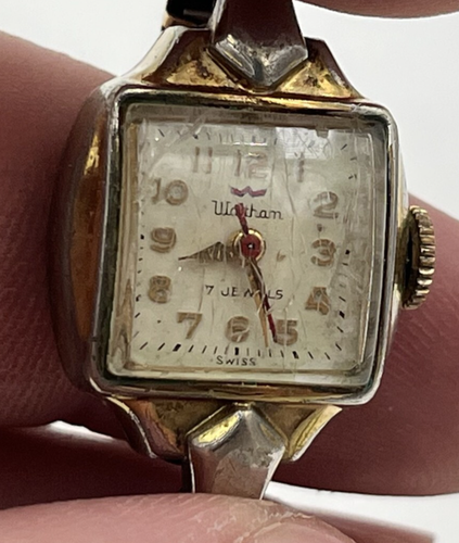 VINTAGE DAMEN ARMBANDUHR WALTHAM 7 Jewel mit Band