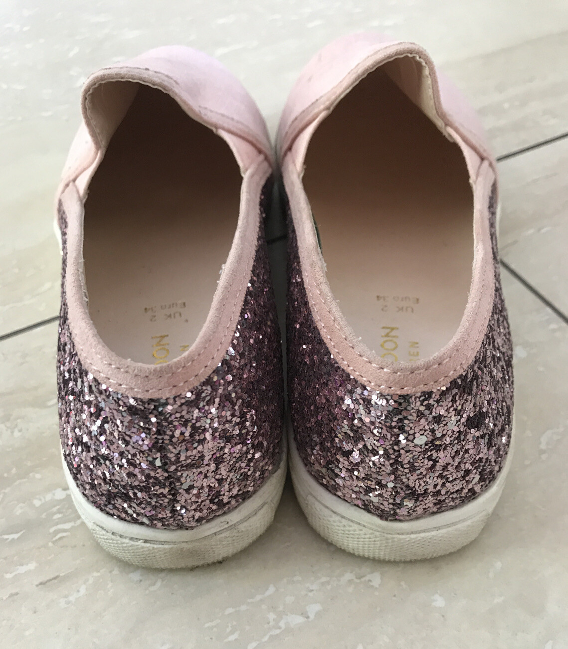 Girls Monsoon Pink Glitter ShoesUk Size 2! eBay