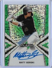 2019 Leaf Flash Draft MATT GORSKI Green Prismatic Auto RC 15/15 Pirates
