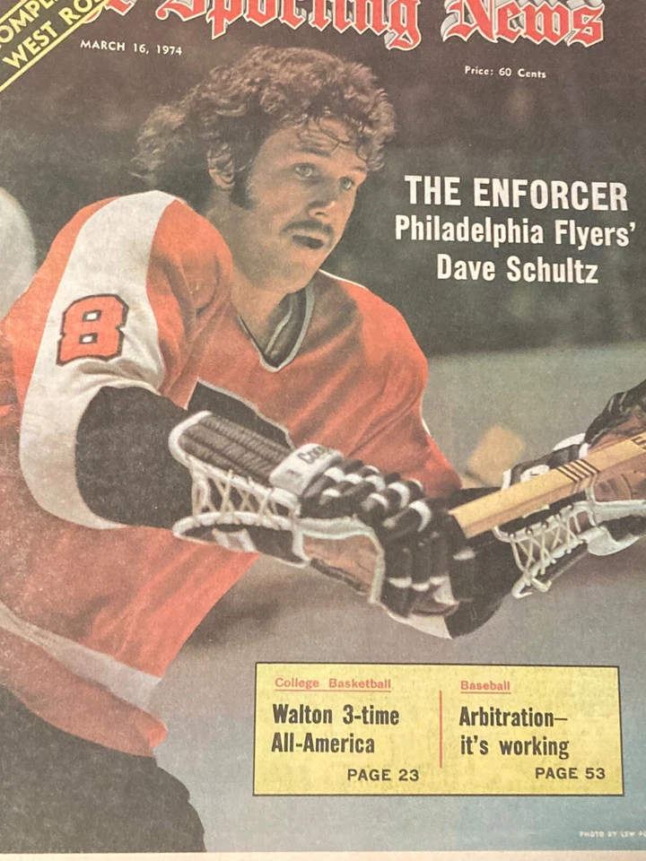 The Sporting News March 16, 1974 - Dave Schultz Philadelphia Flyers NHL Hockey - Image 2 of 4