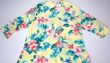 Tommy Bahama Womens Tunic Lilikoi Yellow Floristic Approach 3/4 Sleeves 115