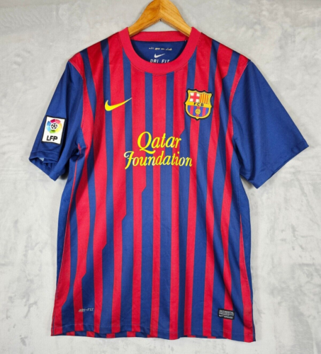 Authentic Nike Dri-Fit Men's XL FC Barcelona LFP Soccer Jersey Red Blue Striped