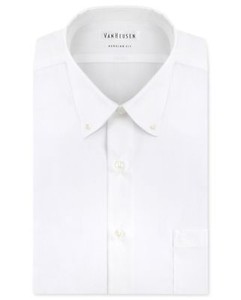 $117 Van Heusen Men Regular-Fit White Long-Sleeve Button Dress Shirt 16.5 36/37 31007402757 | eBay
