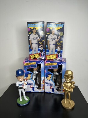 Shohei Ohtani Bobblehead BUNDLE ALL 4 GOLD Grey Jersey Rare Los