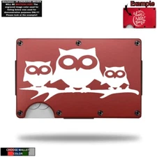 OWLS CUTE Laser Engraved Onto An Aluminum Wallet