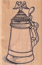 Tankard/Large Ornamental 2 1/4 x 3 1/4" Rubber Stamp, Food Stamp, Drink Stamp