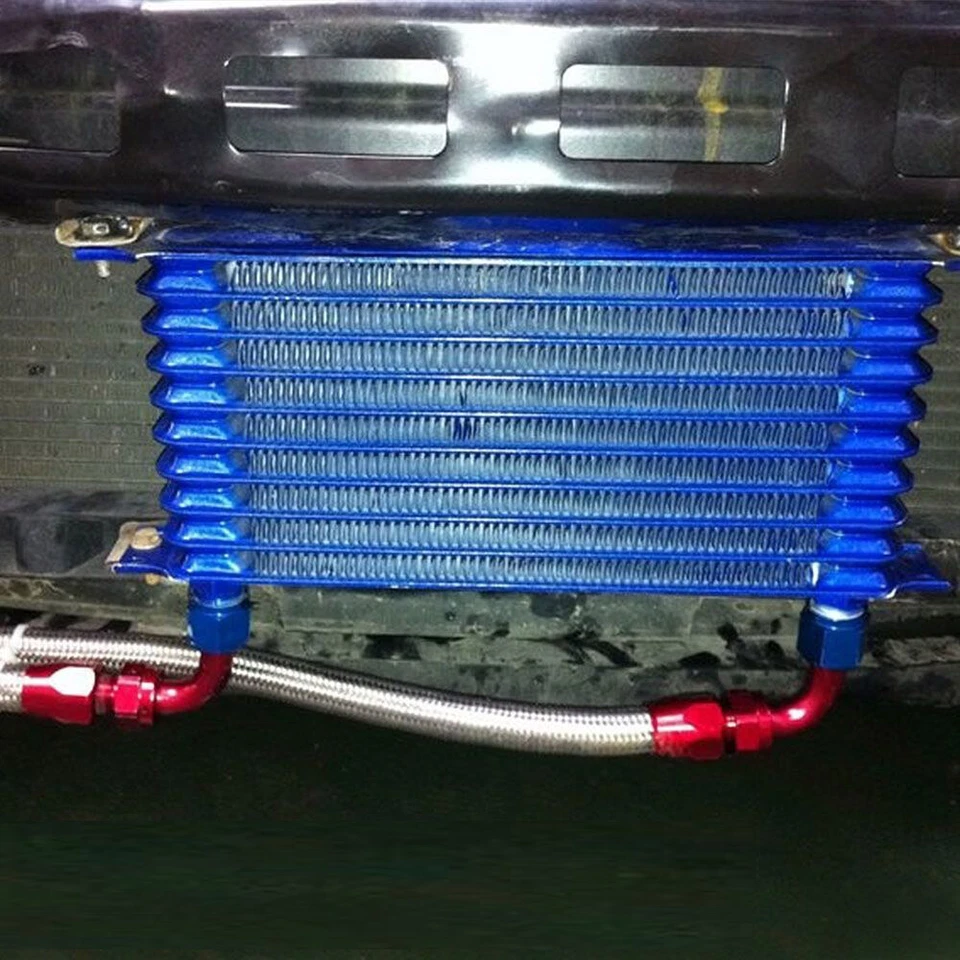 Enfriador de aceite de motor de transmisión de aluminio universal 30 filas 10AN + ventilador eléctrico de 7" Foto 4 de 4