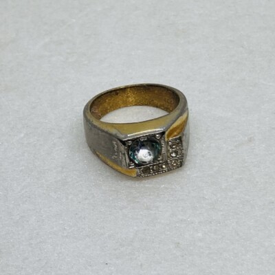 Vintage Edco Strass Kristall Damen Ring Band Größe 17 Mode Kunst Dekor 1