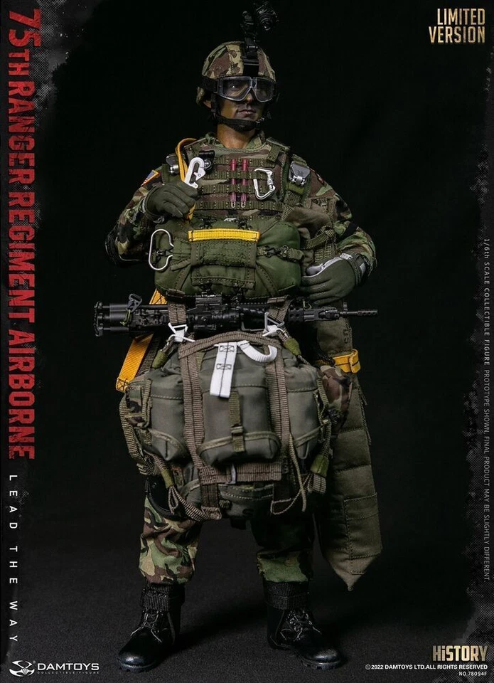 Novo boneco DAMTOYS US 75º RANGER REGIMENT AIRBORNE SAW GUNNER 1/6 12 polegadas LIMITADO - Imagem 3 de 4