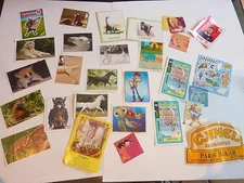 LOT OF 28 ANIMAL STICKER CARD BARBIE FOOTBALL IMAGE VIGNETTE PANINI
