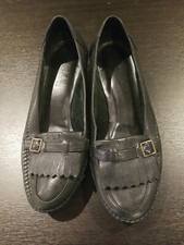 Ladies Cobbie Cuddlers Black Wedge Heel Loafers.  Sz 10 M