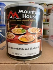 Mountain House Freeze Dried Food #10 Can Granola w/Milk & Blueberries 2039