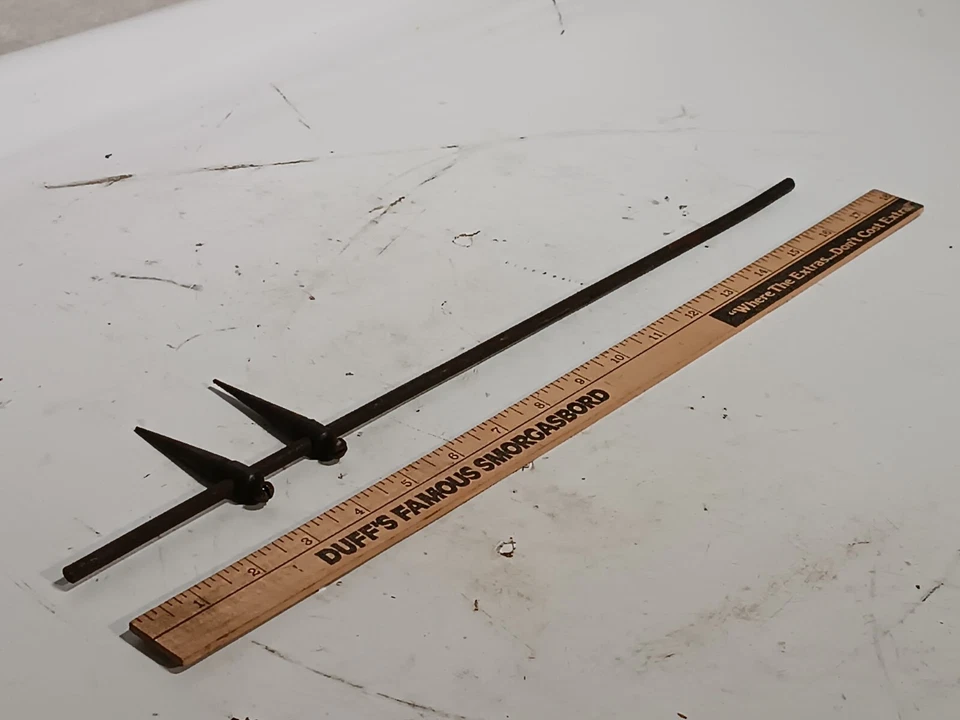 Vintage 17" Adjustable Steel Trammel Points Marking Gauge, As Pictured - Image 4 of 4