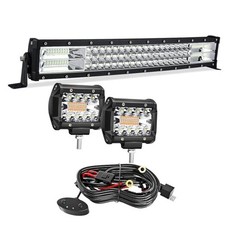 LED Light Bar 22 Inch 306W Triple Row Spot Flood Combo Beam Led Bar 2Pc 4Inch