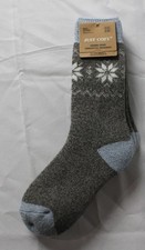 Just Cozy Women's 2-Pair Thermal Fuzzy Socks AC2 Blue/Gray One Size NWT