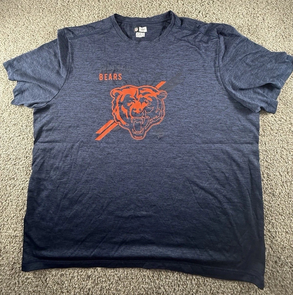 Team Apparel T-Shirt Men 2XL Blue Crew Neck Short Sleeve Chicago Bears TX3 Cool