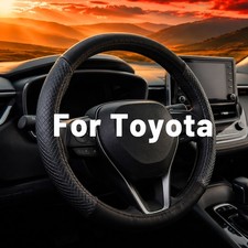 New 15 Steering Wheel Cover Genuine Leather For Toyota Corolla Rav4 Hilux Yaris