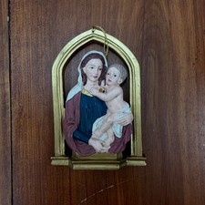 Mary and Baby Jesus Resin Christmas Ornament Painted 2008