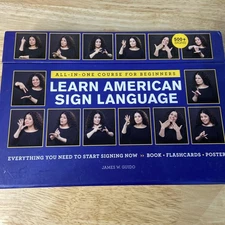 Learn American Sign Language: All-In-One Course Beginners Book Flashcards Poster
