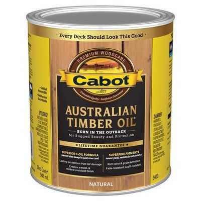 Natural Australian Timber Oil - 1 Quart, Outdoor Wood Finish, UV Protection, Wat
