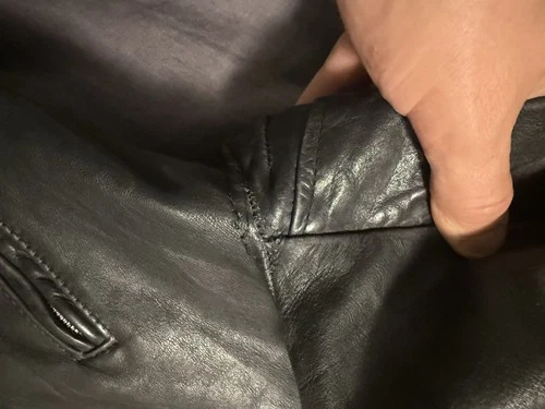 Schott NYC Perfecto Black Leather Biker Jacket Belted Zip Men's Size 46 118 image 7