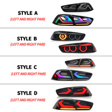 Rgb Led Tail Lights For Mitsubishi Lancer Evo X 2008-2020 Pair Smoke Rear Lamps