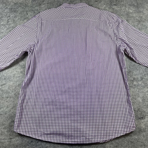 Abercrombie & Fitch Sukienka Koszula Męska Fioletowa XL Gingham Krata Button Down - Zdjęcie 8 z 9