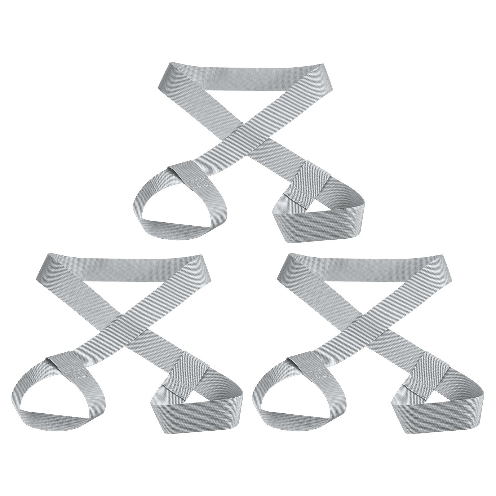 SALOMON Cinghia Porta Sci 126cmx3 8cm Confezione da 3 Cinghia Porta Scarponi Snowboard Grigio Chiaro