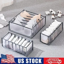 Foldable Drawer Organizer Divider Underwear Clothes Bra Socks Closet Storage Box