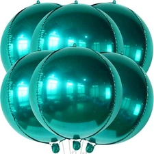 Metallic Emerald Green Balloons - 22 Inch Mylar Pack of 6 for Party Decor
