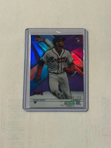 2018 BOWMAN'S BEST PURPLE REFRACTOR ROOKIE RONALD ACUNA RC /250