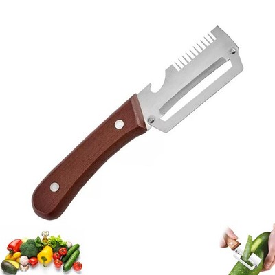 Vegetable Wooden Peeler for Kitchen Tool,Premium 2-in-1 Multifunctional Fruit...