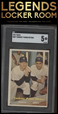 1957 Topps #407 Yankees' Power Hitters (Mickey Mantle / Yogi Berra