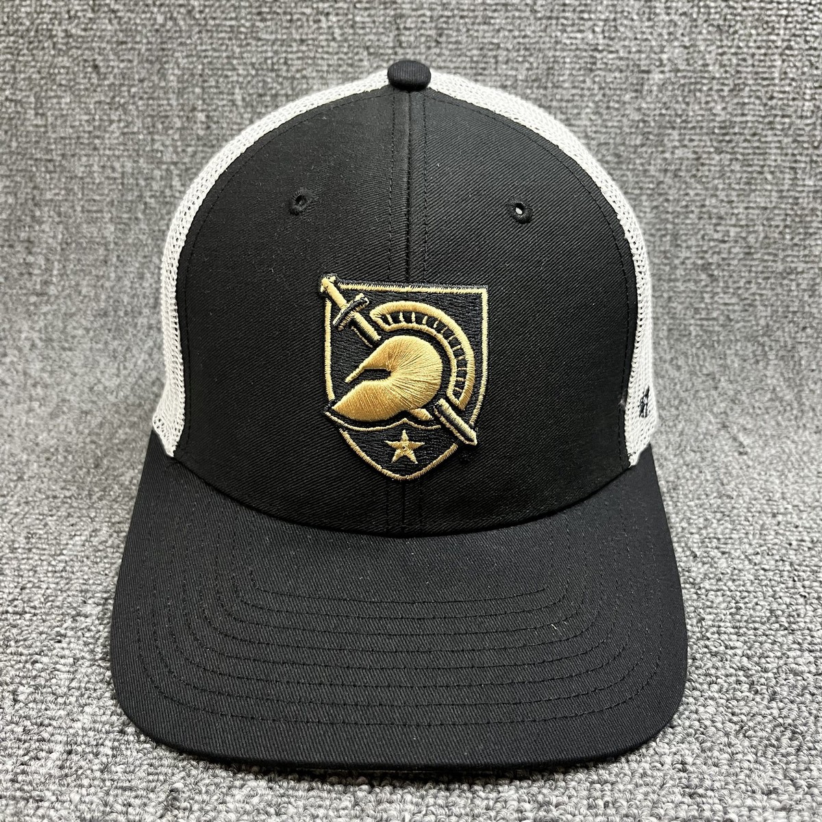 Army Black Knights '47 Brand Branson Trucker Hat Snapback Black White Yellow