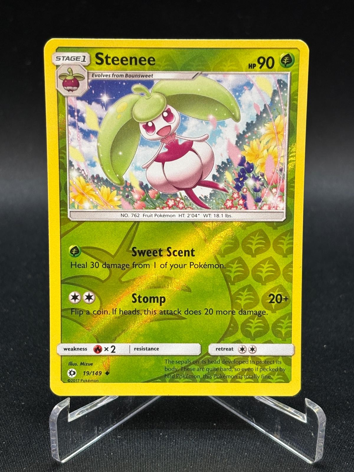 Steenee 19/149 Uncommon SM Base Set Pokemon Reverse Holo Near Mint