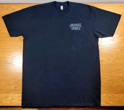 Absolut Vodka T-shirt Men's XL Black Adult Casual Athletic Promo Advertising Tee