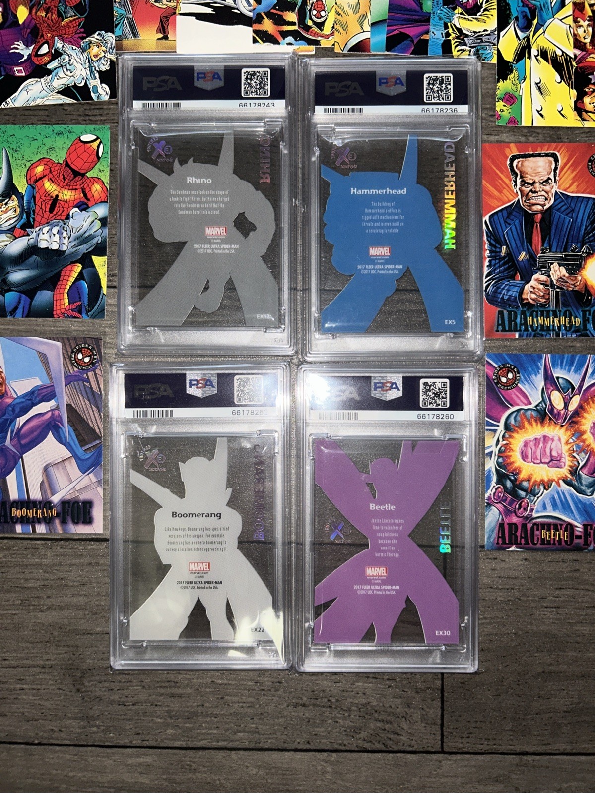 Marvel 2017 Fleer Ultra Spider-Man PSA graded Comic Trading Bonus Marvel cards view 17