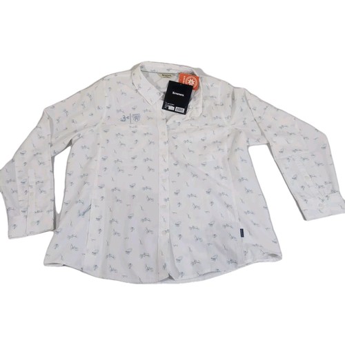 Simms Womens Size XXL Isle Shirt Long Sleeve Vented Light Fly Fishing Pattern - Picture 1 of 13