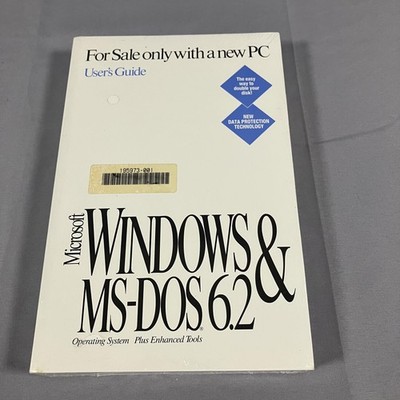 Vintage Microsoft Windows & MS-DOS 6.2 User Guide Sealed Manual Certificate PC