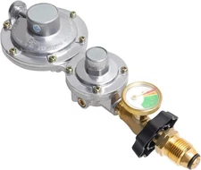 Two-Stage Propane Regulator Horizontal with Gauge and POL 2 