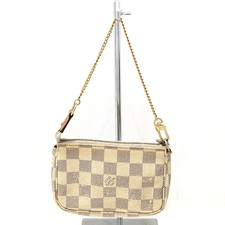 LOUIS VUITTON Damier Azur Pochette Accessoires White N58010 DU2007 Authentic LV