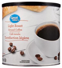 Great Value, Light Roast Ground Coffee, 907g/32oz., Imported from Canada 