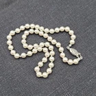 Vintage White Faux Pearl Bead Necklace Estate Costume Jewelry 17"