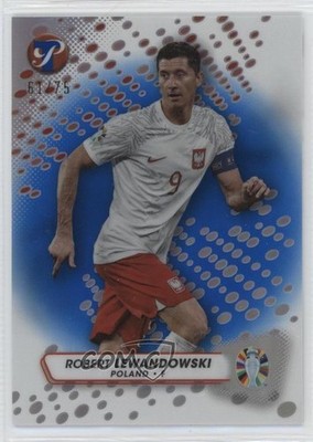 2023 Pristine Road to UEFA Euro 2024 Blue Refractor /75 Robert Lewandowski m9z