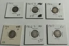 [Lot of 6] Barber Dimes - 90% Silver - All Different - Mixed Conditions