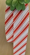 3/8, 5/8, 7/8  1.5" 1 YD Candy Cane Christmas Ribbon Red  White Striped