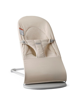 Babybjörn Bouncer Balance Soft, Light Beige, Woven/Jersey, Tri-Fabric | 2-In-1 A